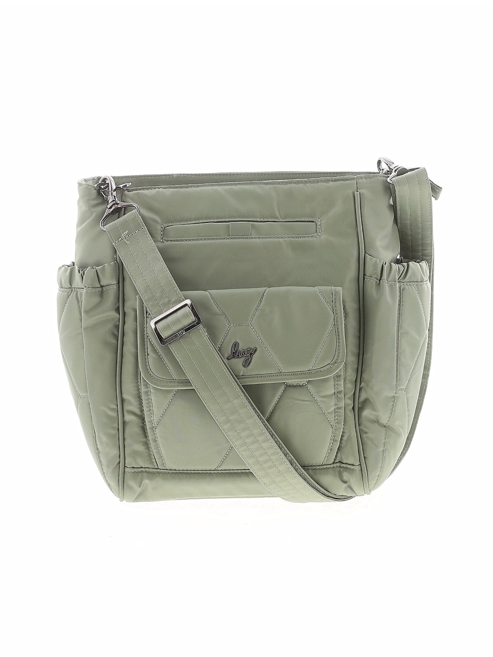 Lug Toss Shoulder Bag with Crossbody Strap NWT Sage with Daisies interior